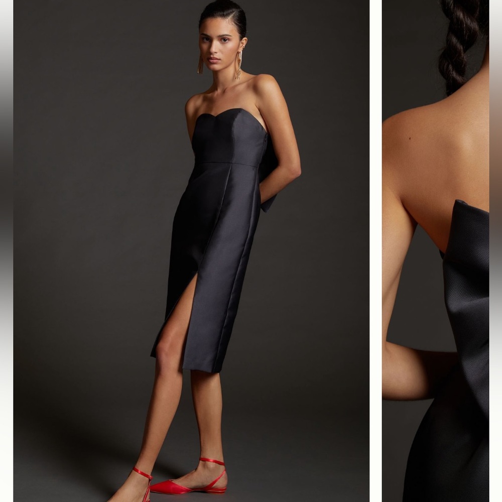 Elegant Black Strapless Anthropologie Dress